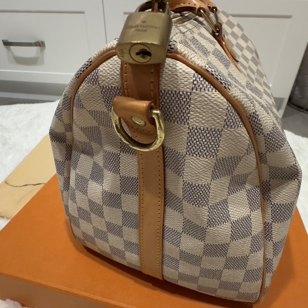 Louis Vuitton Damier Azur Satchel - Cream and Tan 35 - Picture 7 of 16